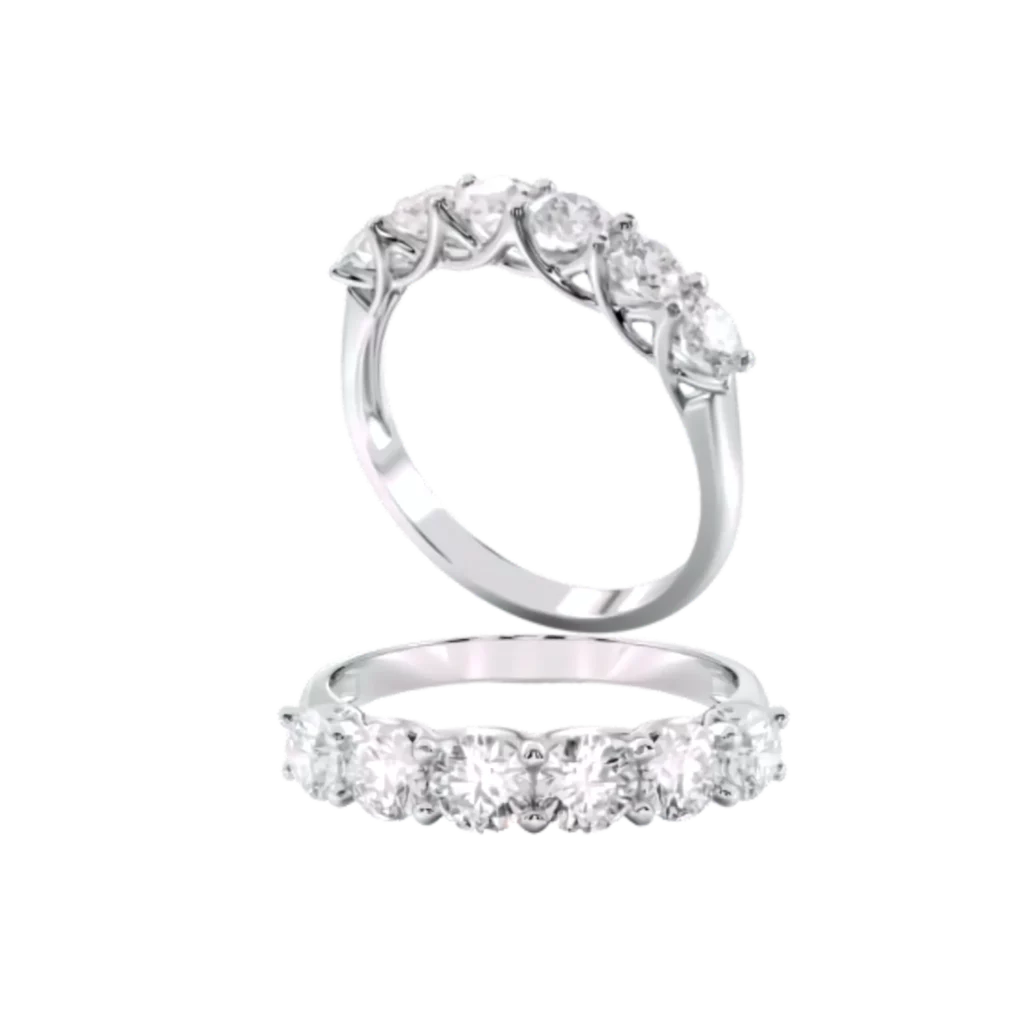 Half Eternity 6 Silver | Olga Jewellery